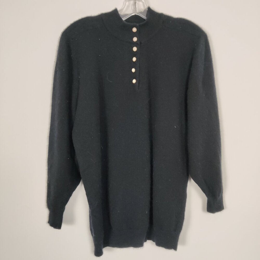 Hunt Club Women's Sweater Size M Gray Wool Henley Neck Casual Outdoor Warm Comfy